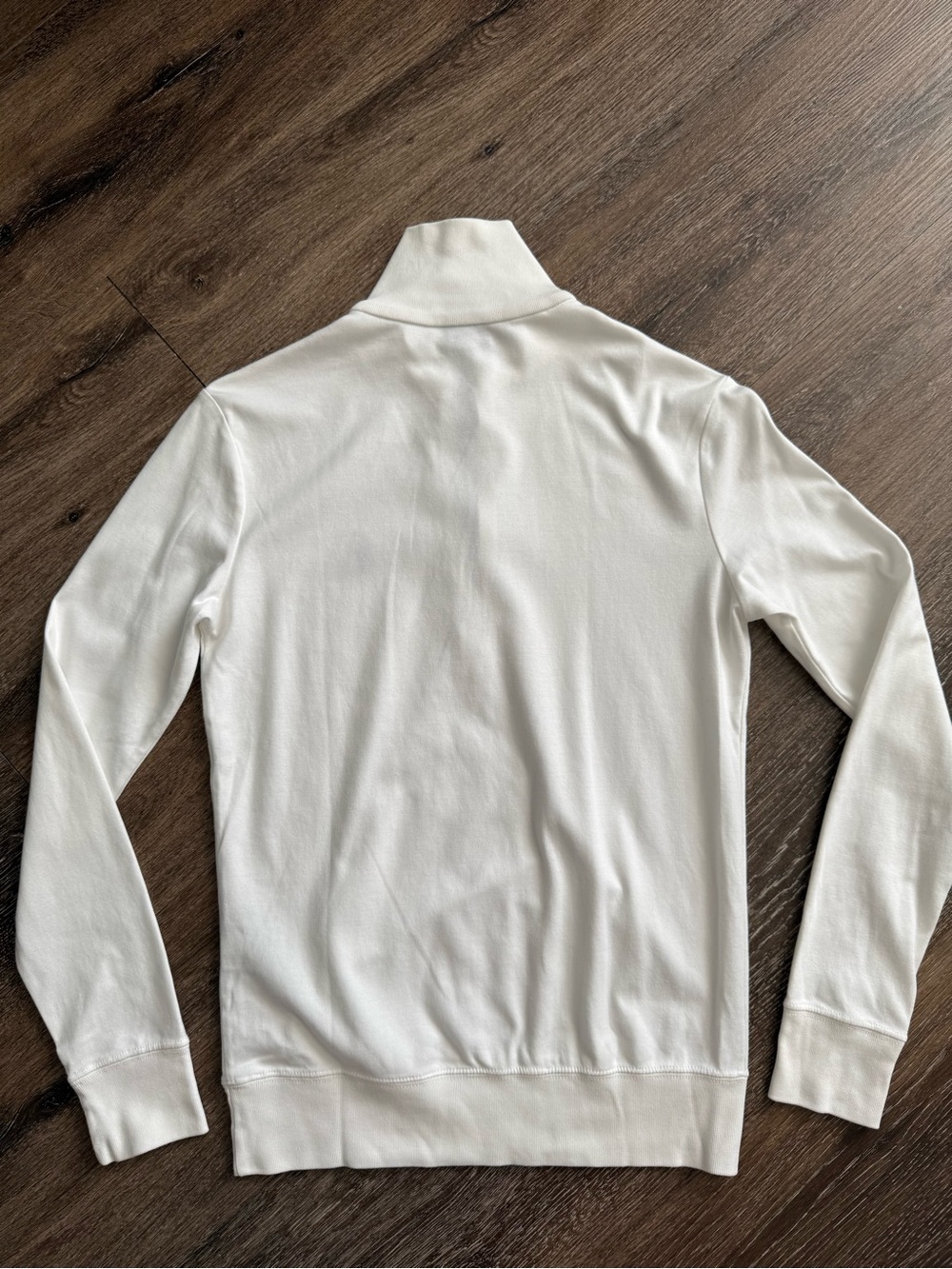 Polo by Ralph Lauren White Quarter-Zip Pullover with Navy Logo - Picture 4 of 5
